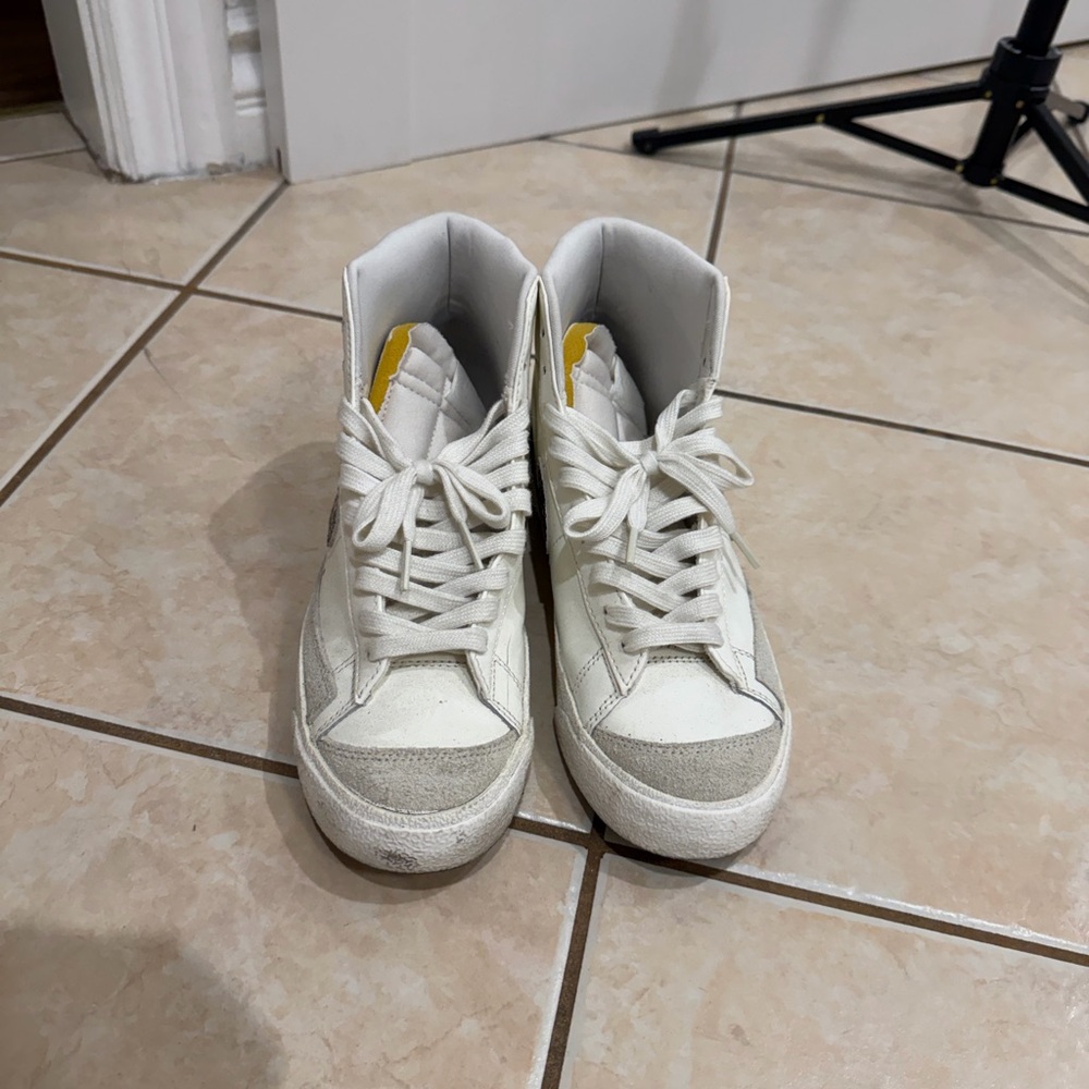 Nike White High-Top Blazers with Snakeskin Accent